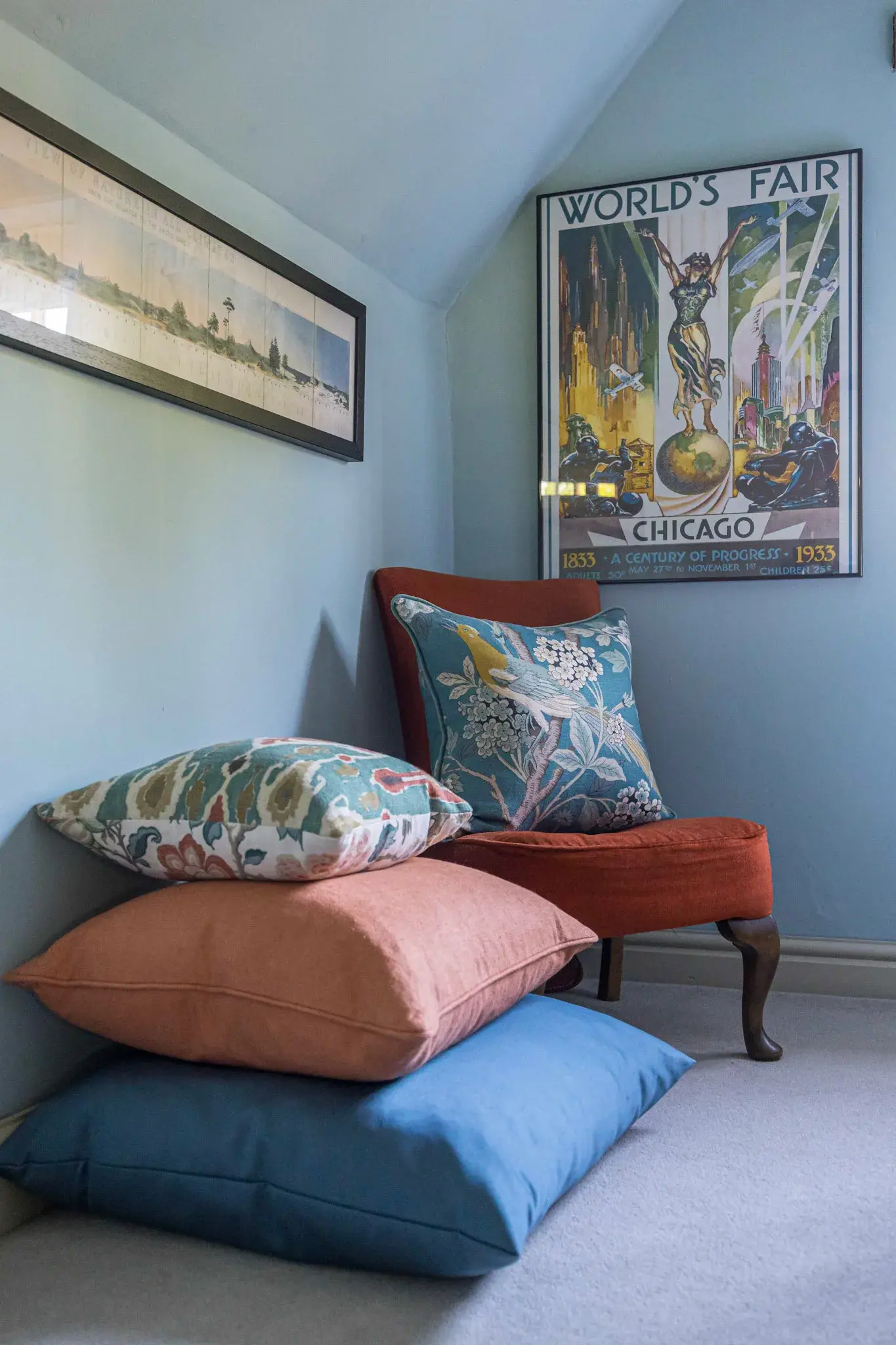 Reading corner with curated cushion collection